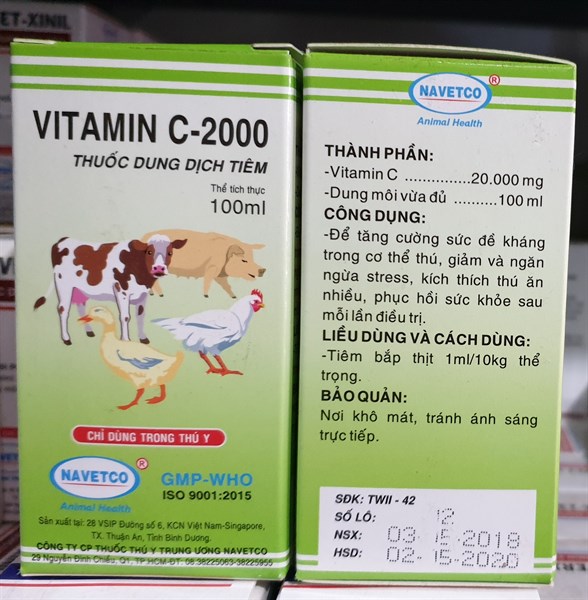 NAVETCO VITAMIN C 2000 - 100ml - Lọ 100ml - Ảnh 2