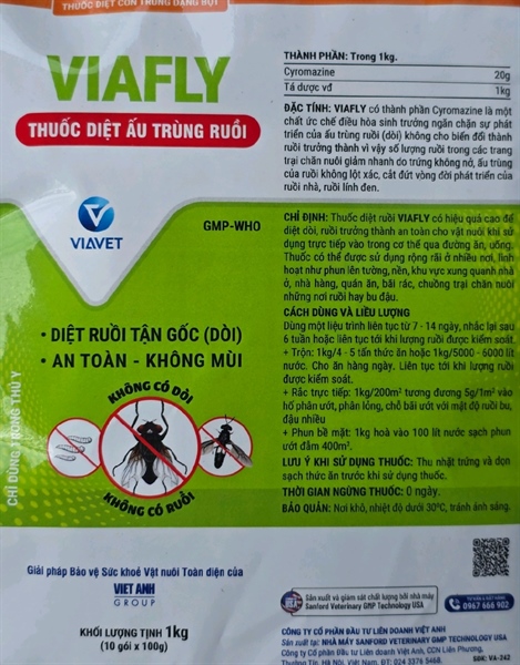 VIAFLY 1 Kg - Diệt ruồi, Dòi -trộn thức ăn - Gói 10 in 1 - Ảnh 3