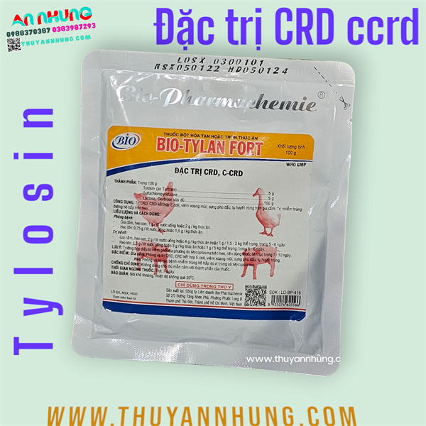 Bio Tylan Fort 100gr - Đặc trị CRD, CCRD - Gói