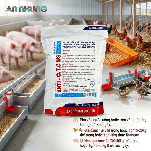 SAGOPHAR ANTI OTC - Oxytetra 50%- 1kg - (N) - Gói 10in1 - Ảnh 3