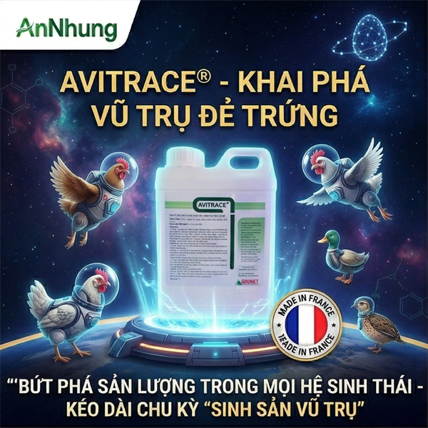 AGRI AVITRACE 1 Lít - Tăng sản lượng trứng, duy trì thời gian đẻ, tăng tỷ lệ phôi ấp nở - Can