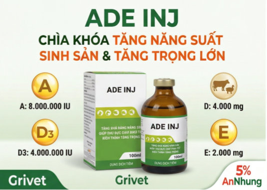 AGRI ADE INJ 100ML - Chai 100 ml