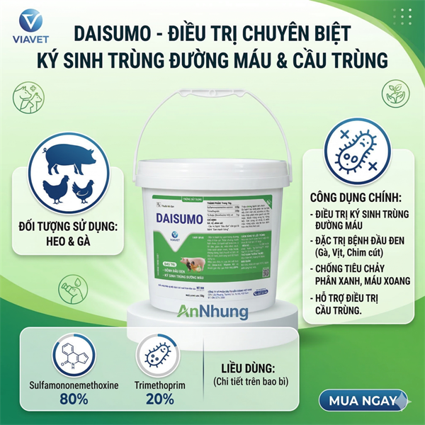 VIA DAISUMO 100gr - Đầu đen, ký sinh trùng đường máu - Gói 100gr