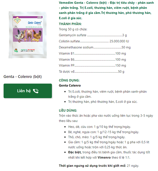 VMD Genta Colenro 10gr - Gói 10gr - Ảnh 2