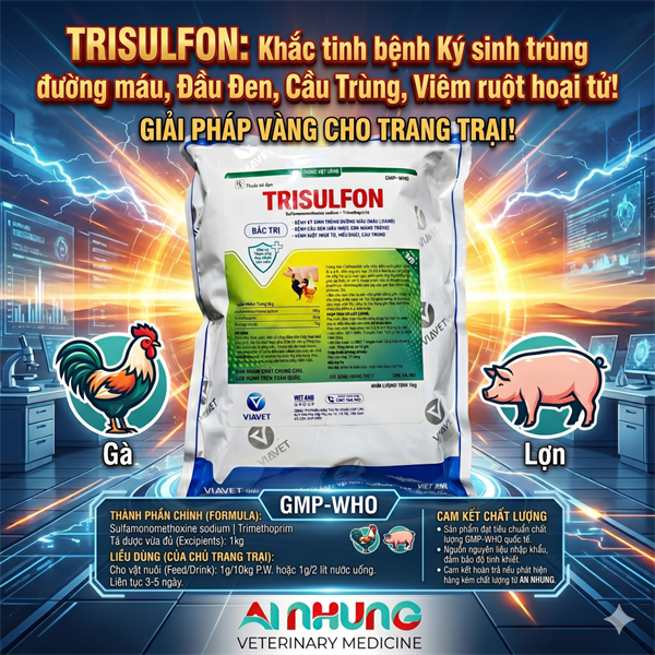 VIA TRISULFON 1 kg - Sulfa Trime - Gói (10in1)