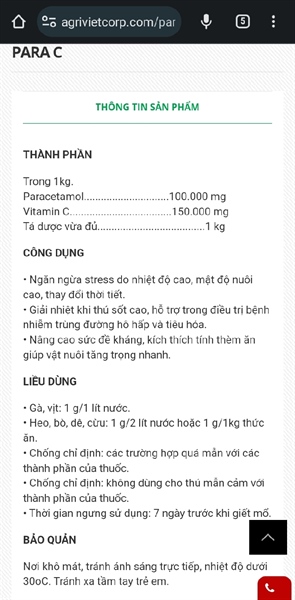 AGRI PARA C 1kg - Gói 1kg - Ảnh 3