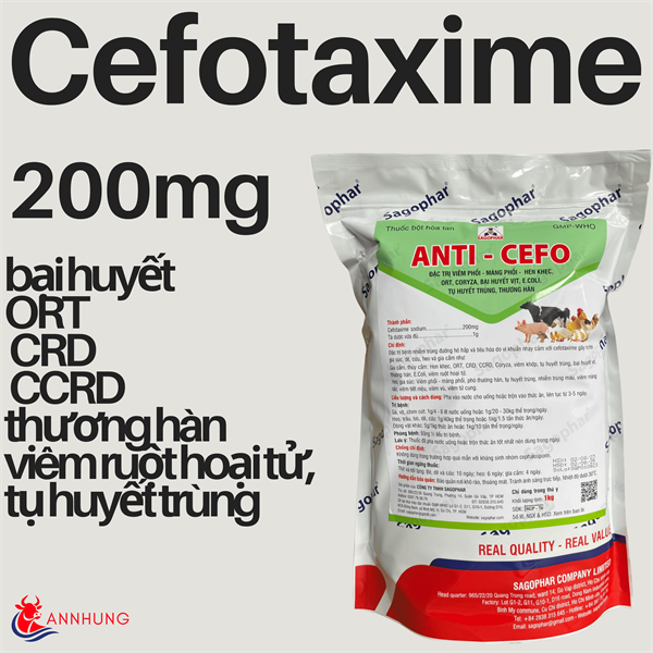 SAGOPHAR ANTI CEFO - Cefotaxime 20% - 1kg - Gói 10in1 - Ảnh 4