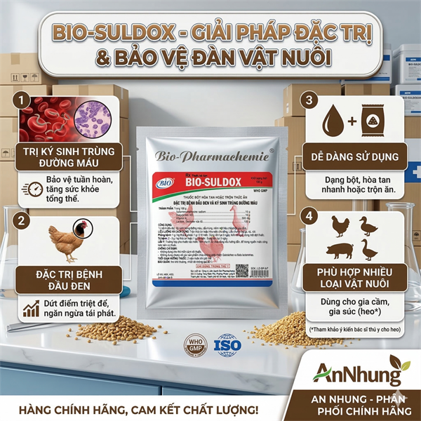Bio Suldox 100g đặc trị Đầu Đen và Ký sinh trùng đường máu - Gói - Ảnh 5