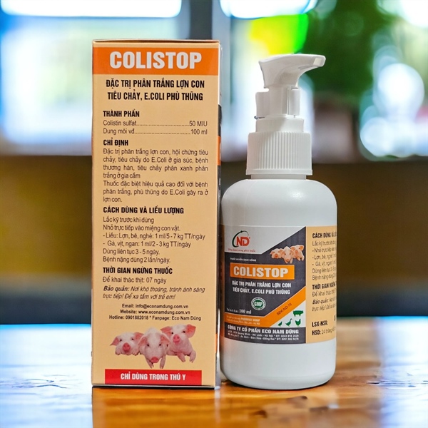 ND COLISTOP Oral 100ml - Phân trắng lợn con - Lọ 100ml - Ảnh 4