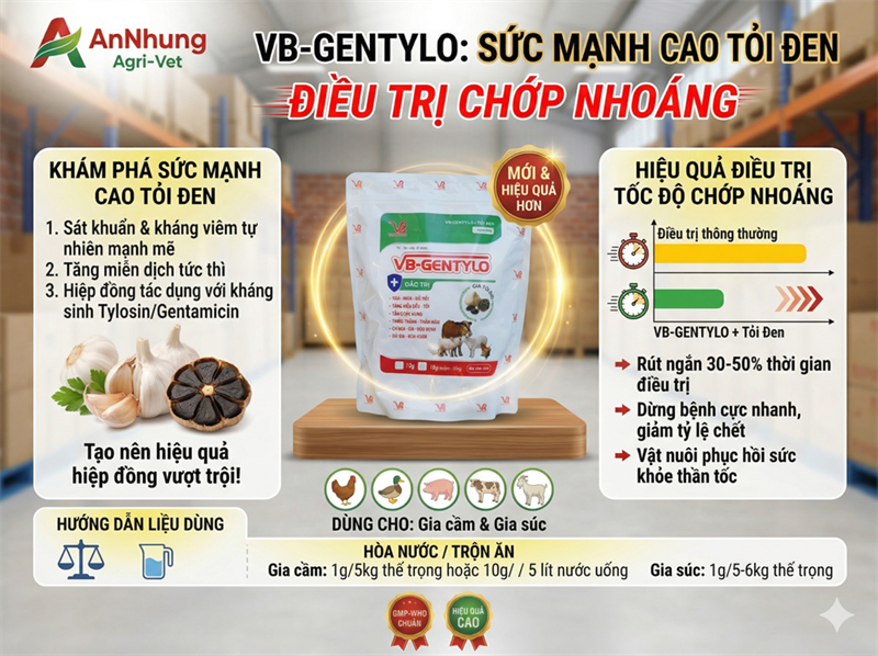 VB - GENTA TYLO 1kg - Cao tỏi đen, đông trùng hạ thảo - Gói (10in1) - Ảnh 2
