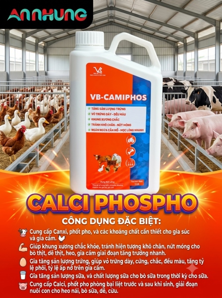VB CAMIPHOS 1 Lít - Canxi, Phospho, Zn, Fer, Mn, B6, B12... - Can