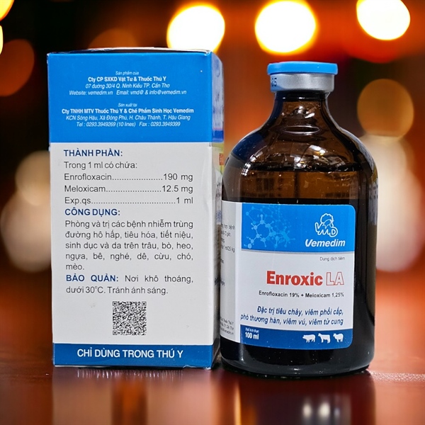 VMD ENROXIC LA 100ml - Enro 20% + Meloxicam - chai - Ảnh 2