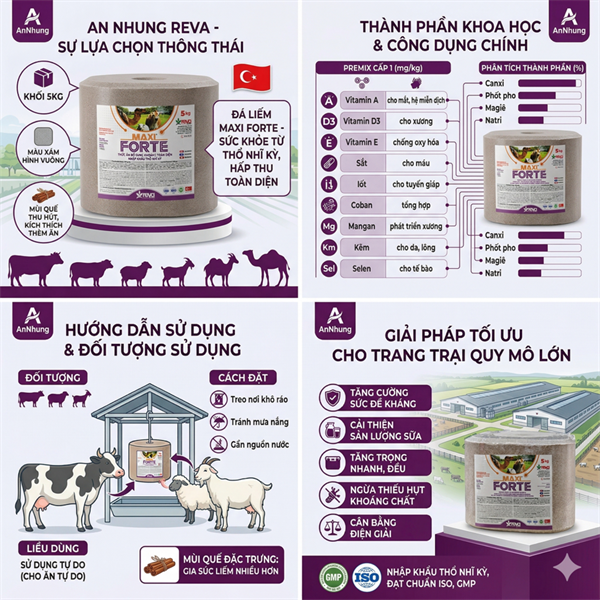 Đá liếm FORTE MAXIFORTE BLOCK ( đá quế vuông nâu)- viên 5kg - Thổ Nhĩ Kỳ - Ảnh 5