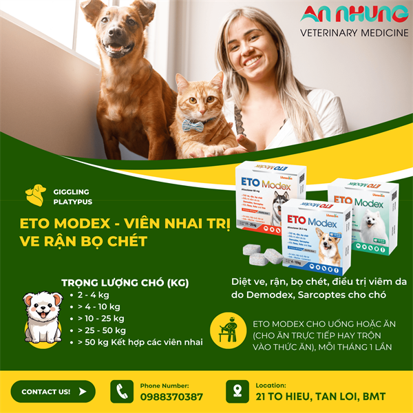 Vemedim ETO Modex - 11,3mg từ 2-4 kg - 1 viên - Ảnh 5