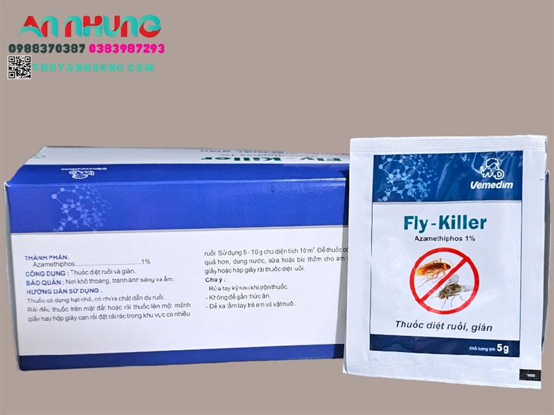 VMD Fly Killer (Ruồi,Kiến,Gián) 5g - Hộp 100 gói - Ảnh 3