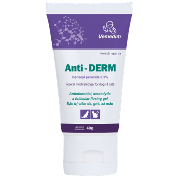 VMD Anti DERM 40gr - Đặc trị viêm da, ghẻ, xà mâu cho chó, mèo - Lọ