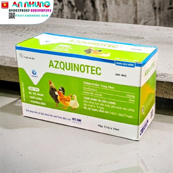 VIAVET Az Quinotec (Chướng diều, Khô chân) Oral 10ml - Hộp 10 lọ - Ảnh 2
