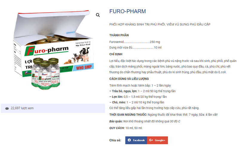 Drich Furo Pharm 10ml - Lợi tiểu - Hộp 10 lọ - Ảnh 2
