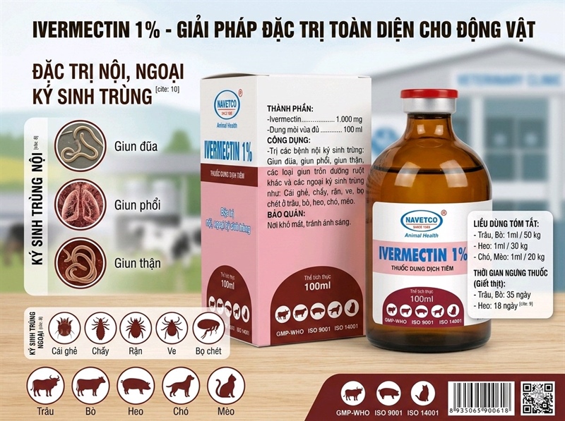 NAVETCO IVERMECTIN 1% 100ML - Chai - Ảnh 3