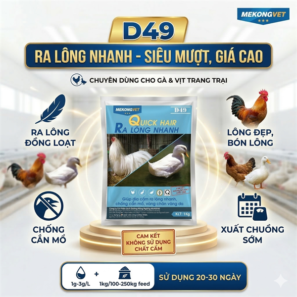 MEKONG D49 Ra lông nhanh 100gr - Gói/100g - Ảnh 3