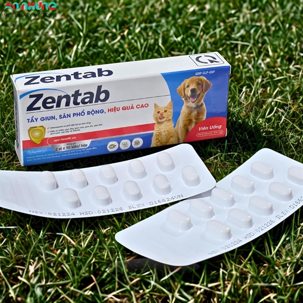 Á Châu ZENTAB - tẩy giun chó mèo - Hộp 20 viên - Ảnh 3