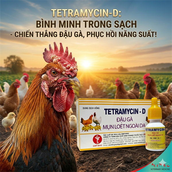 Minh Huy Teramycin (Đậu Gà) 10ml - Hộp 10 lọ