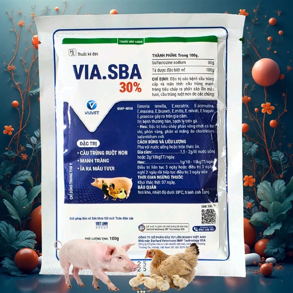 Via SBA 30% 100gr - Sulfaclozine - Gói 100gr - Ảnh 5
