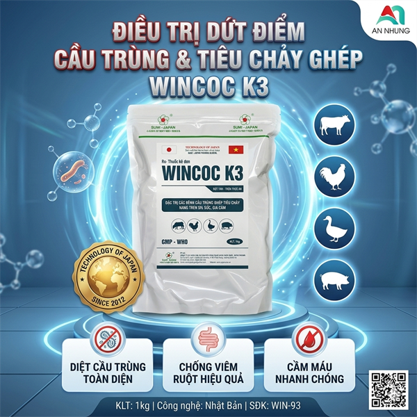 SUMI WINCOC K3 - ANTICOC- 1kg (10in1) - Gói 10in1