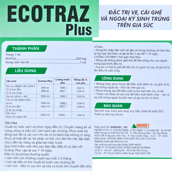 AGRI ECOTRAZ PLUS 1 lít - Ve, ghẻ, bọ chét và ngoại ký sinh trùng trên gia súc. - Chai 1 lít - Ảnh 4