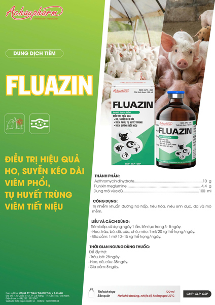 Á Châu FLUAZIN - 100ml (Aziflor + flunixin) - Lọ - Ảnh 2