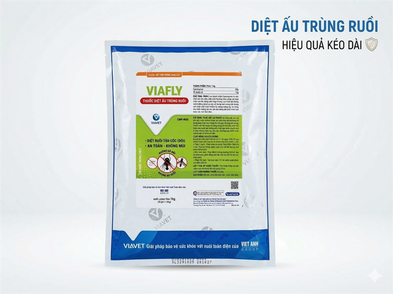 VIAFLY 1 Kg - Diệt ruồi, Dòi -trộn thức ăn - Gói 10 in 1 - Ảnh 5