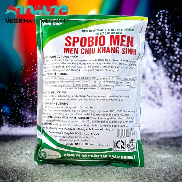 GOOVET SPOBIO - MEN CHỊU KHÁNG SINH 1kg - Gói 5in1 - Ảnh 3
