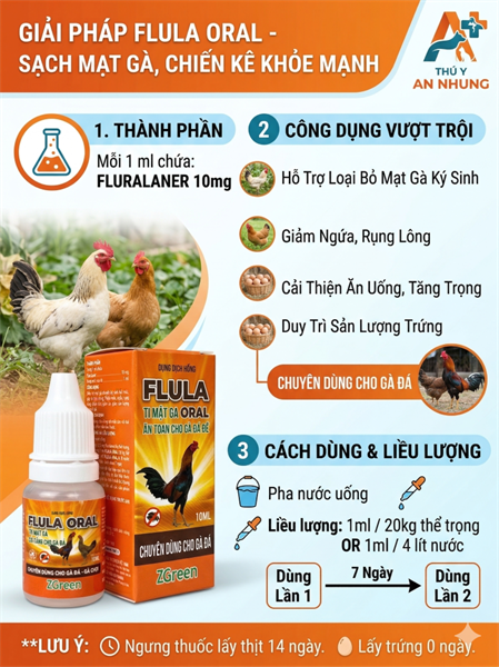 Flula Oral 10ml - Trị mạt gà - Lọ - Ảnh 2