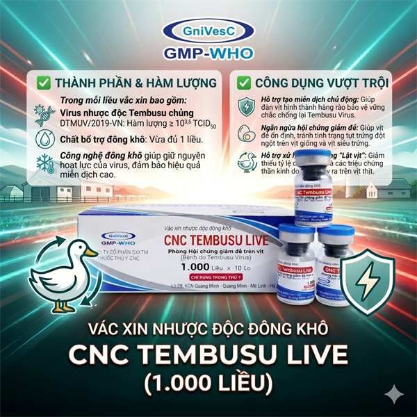 CNC Tembusu - Đông Khô - 1000 liều - Lọ - Ảnh 3