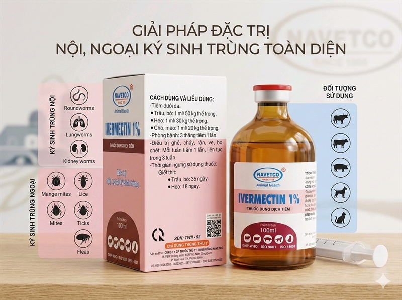 NAVETCO IVERMECTIN 1% 100ML - Chai - Ảnh 2