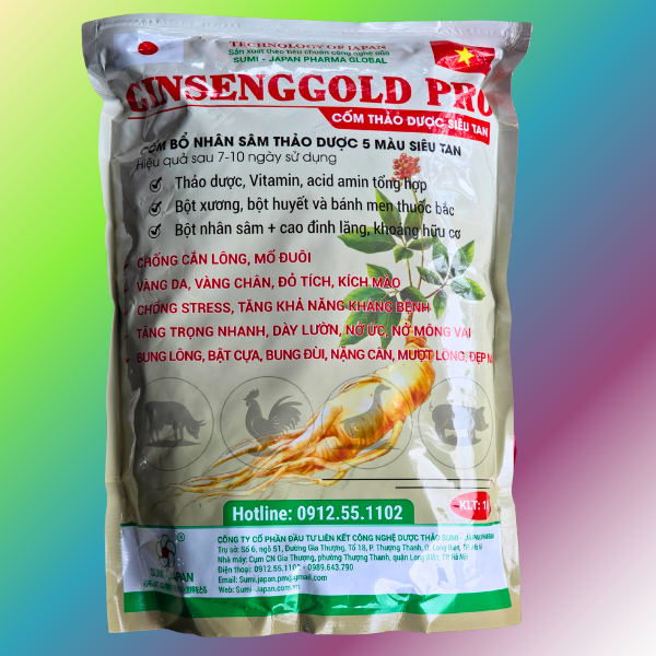SUMI GINSENG GOLD PRO 1KG - Cốm Nhân Sâm 5 màu tăng trọng - Gói 1kg - Ảnh 2