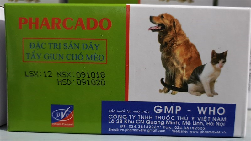 Drich Pharcado (TẨY SÁN DÂY, GIUN Ở CHÓ, MÈO) 2gr - Hộp 25 gói - Ảnh 3