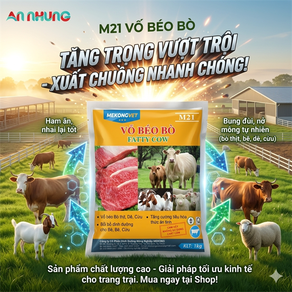 MEKONG M21 VỖ BÉO BÒ 1kg - Gói 1Kg