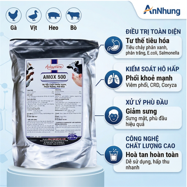 Á CHÂU AMOX 500 - 1kg - Gói 10in1 - Ảnh 4