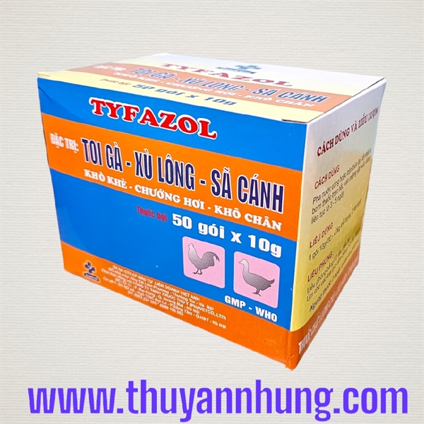 Phavet Tyfazol (Amox) 10gr - Toi Gà rù, Sã Cánh, Xù Lông - Hộp 50 gói - Ảnh 5