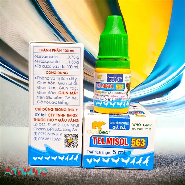GV Telmisol 563 (trị giun sán, giun mắt gà đá) 5ml - Lọ - Ảnh 2