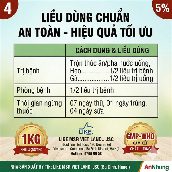 LIKE T. AMO COLI 1kg - AMOX 20% - Gói 10in1 - Ảnh 4