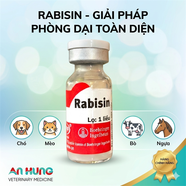 Vaccine - Dại Chó, Mèo - RABISIN 1 Liều - Màu đỏ - Liều