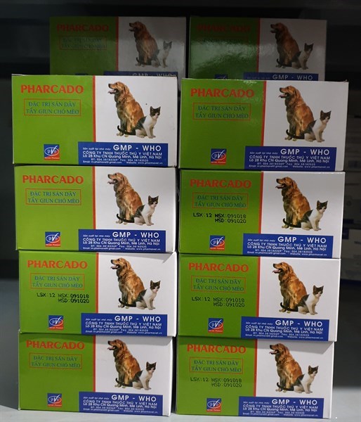 Drich Pharcado (TẨY SÁN DÂY, GIUN Ở CHÓ, MÈO) 2gr - Hộp 25 gói - Ảnh 2