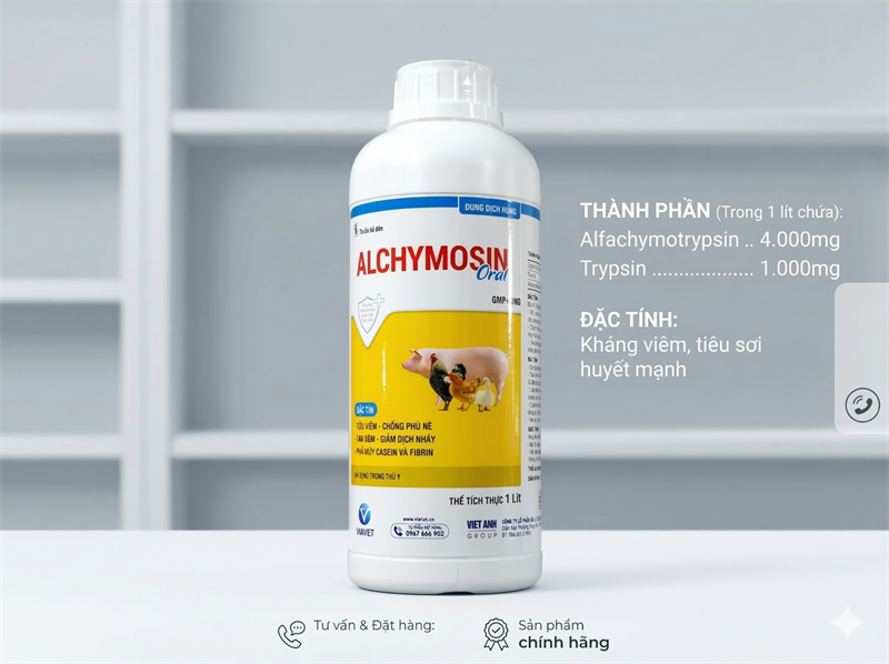 VIAVET CHYMOSIN ORAL 1 Lít - Chai