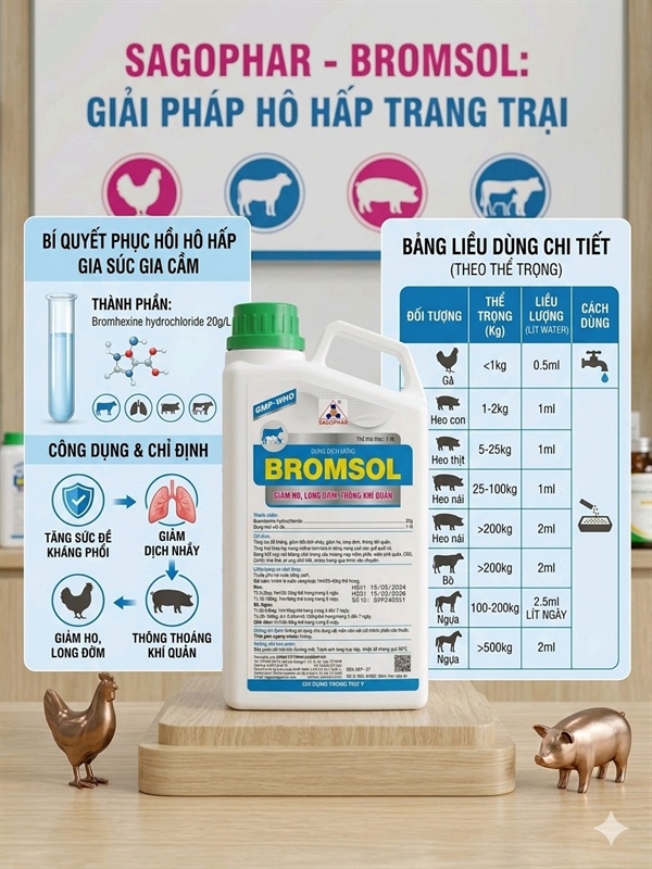SAGOPHAR BROMSOL 1 Lít - CHAI 1 lít - Ảnh 3