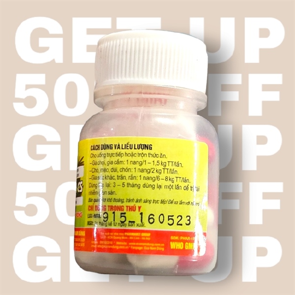 ND Helminth CS - Tẩy giun gà đá, gà chọi - Hũ 15 Viên - Ảnh 2