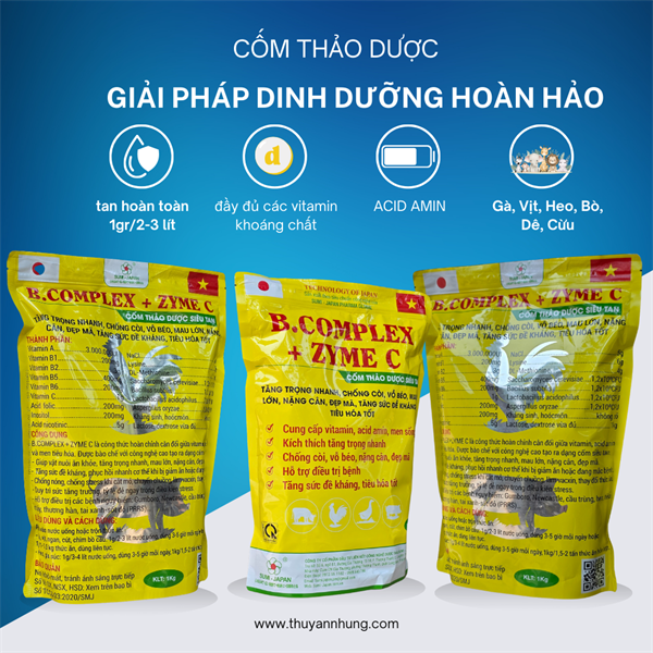 SUMI BCOMPLEX + ZYME C 1kg - B Men Cốm Thảo Dược - Gói 10in1