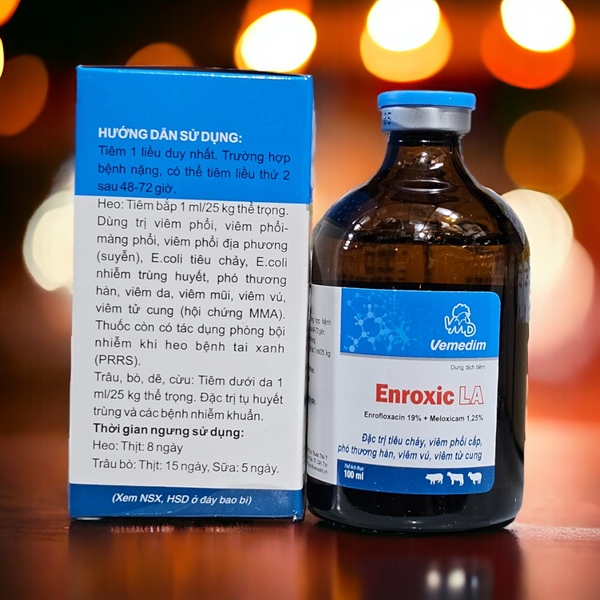 VMD ENROXIC LA 100ml - Enro 20% + Meloxicam - chai - Ảnh 3