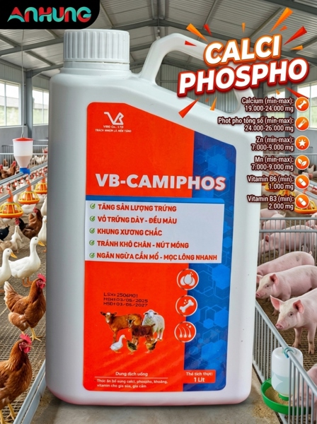 VB CAMIPHOS 1 Lít - Canxi, Phospho, Zn, Fer, Mn, B6, B12... - Can - Ảnh 4
